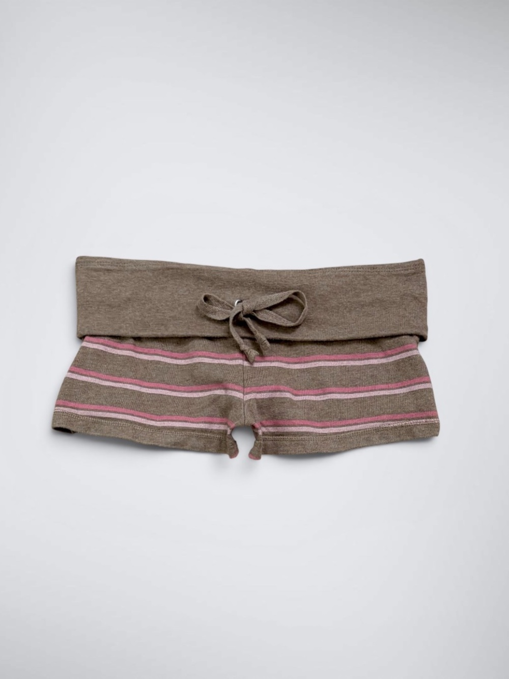 VTG 2000s Aeropostale Brown & Pink Striped Foldover Shorts